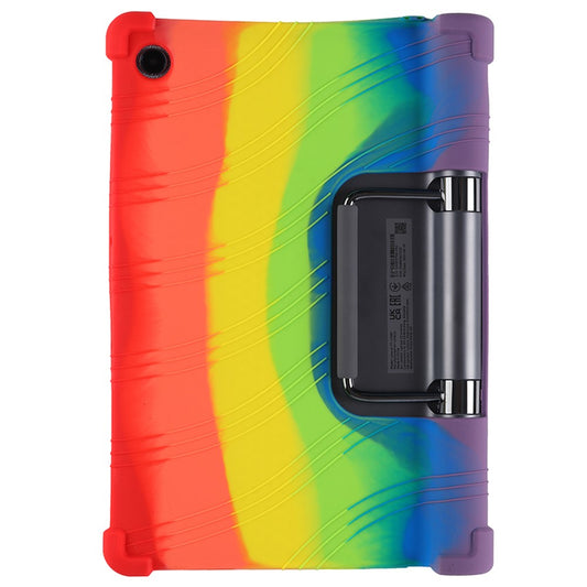 For Lenovo Yoga Tab 11 Flexible Silicone Thickened Four Corners Anti-fall Tablet Case Cover with Foldable Kickstand - Multi-color