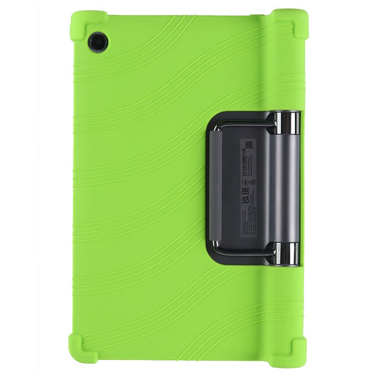 For Lenovo Yoga Tab 11 Flexible Silicone Thickened Four Corners Anti-fall Tablet Case Cover with Foldable Kickstand - Green