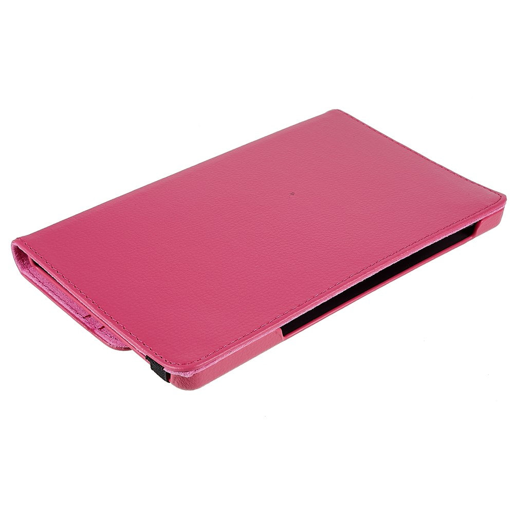For Lenovo Legion Y700 Anti-drop Shockproof Leather Case 360-degree Rotating Protective Cover with Stand Support Horizontal/Vertical View - Rose