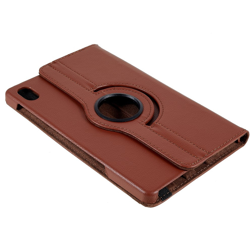 For Lenovo Legion Y700 Anti-drop Shockproof Leather Case 360-degree Rotating Protective Cover with Stand Support Horizontal/Vertical View - Brown