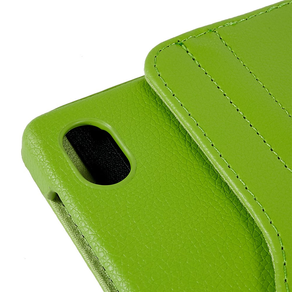For Lenovo Legion Y700 Anti-drop Shockproof Leather Case 360-degree Rotating Protective Cover with Stand Support Horizontal/Vertical View - Green