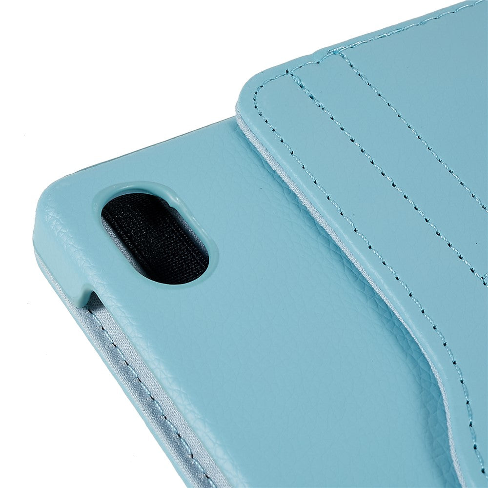 For Lenovo Legion Y700 Anti-drop Shockproof Leather Case 360-degree Rotating Protective Cover with Stand Support Horizontal/Vertical View - Baby Blue