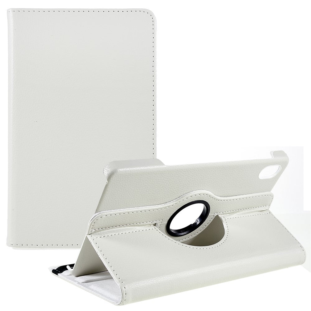 For Lenovo Legion Y700 Anti-drop Shockproof Leather Case 360-degree Rotating Protective Cover with Stand Support Horizontal/Vertical View - White