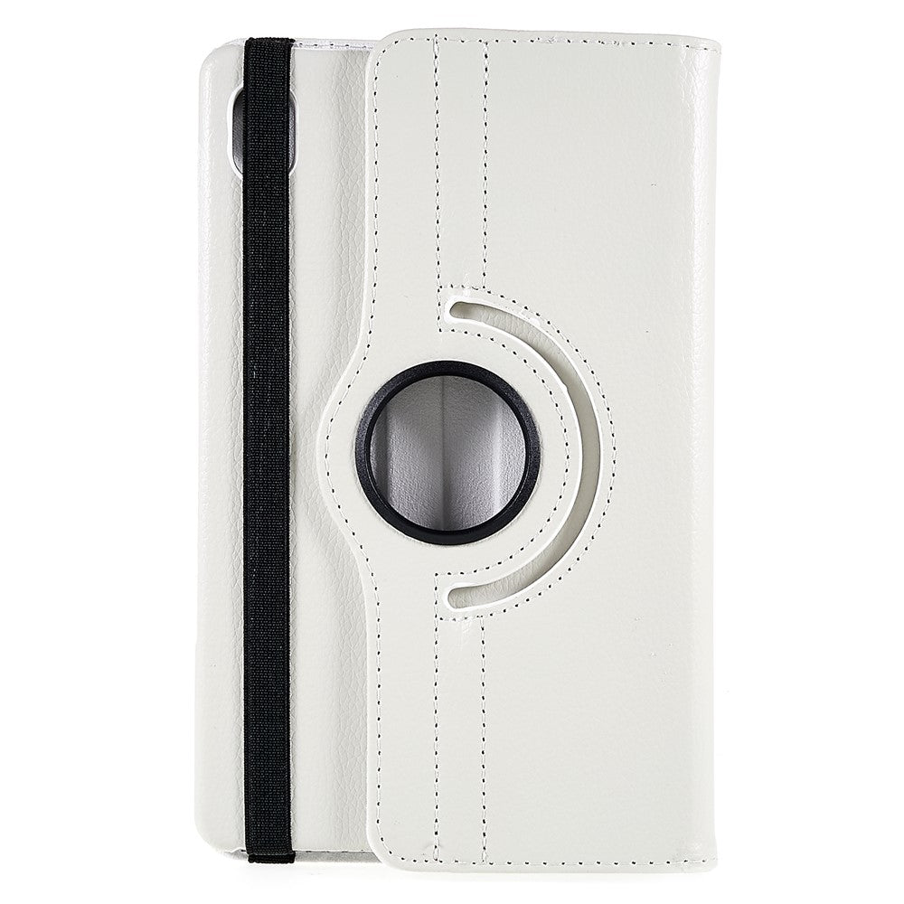 For Lenovo Legion Y700 Anti-drop Shockproof Leather Case 360-degree Rotating Protective Cover with Stand Support Horizontal/Vertical View - White