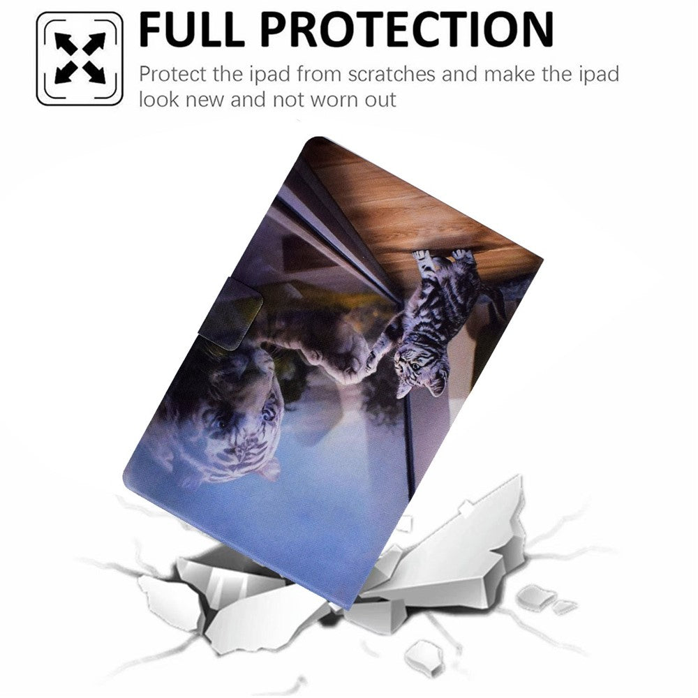 For Lenovo Legion Y700 Pattern Printing Leather Shock Proof Tablet Case Protective Cover - Tiger