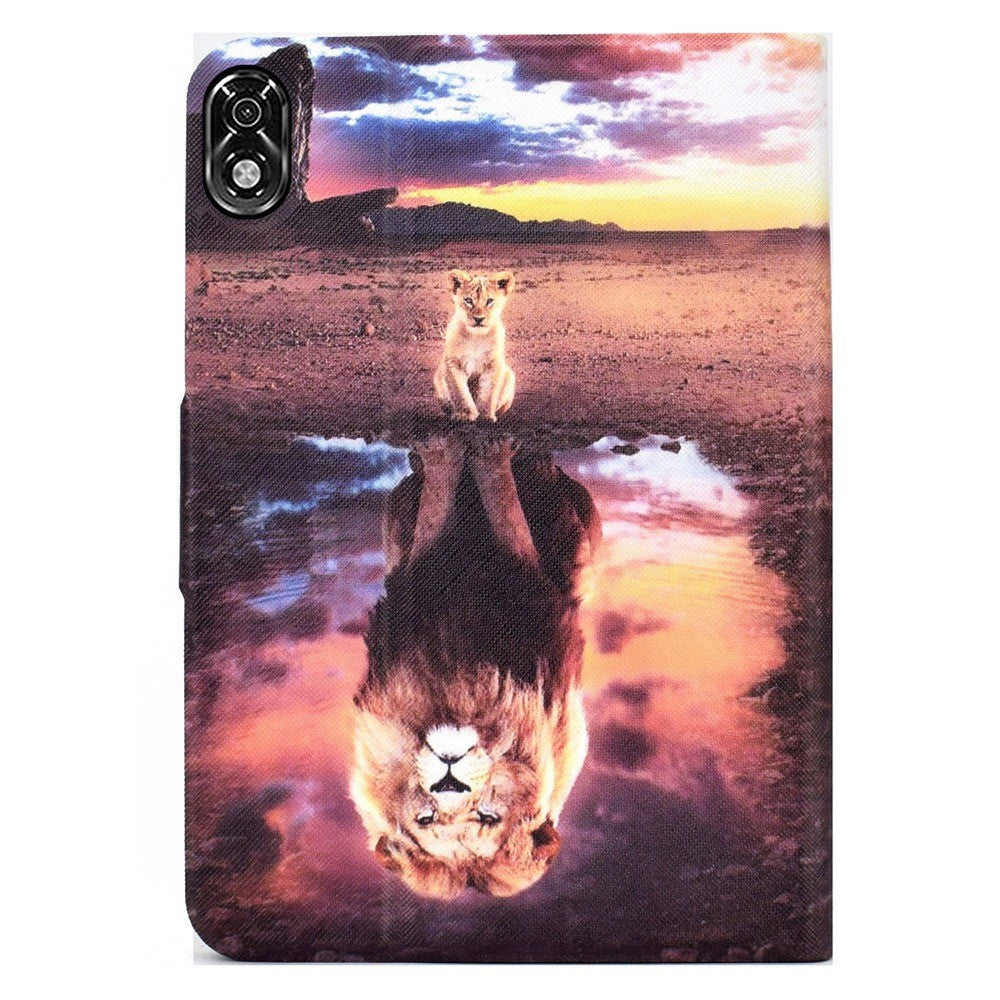 For Lenovo Legion Y700 Pattern Printing Leather Shock Proof Tablet Case Protective Cover - Lion