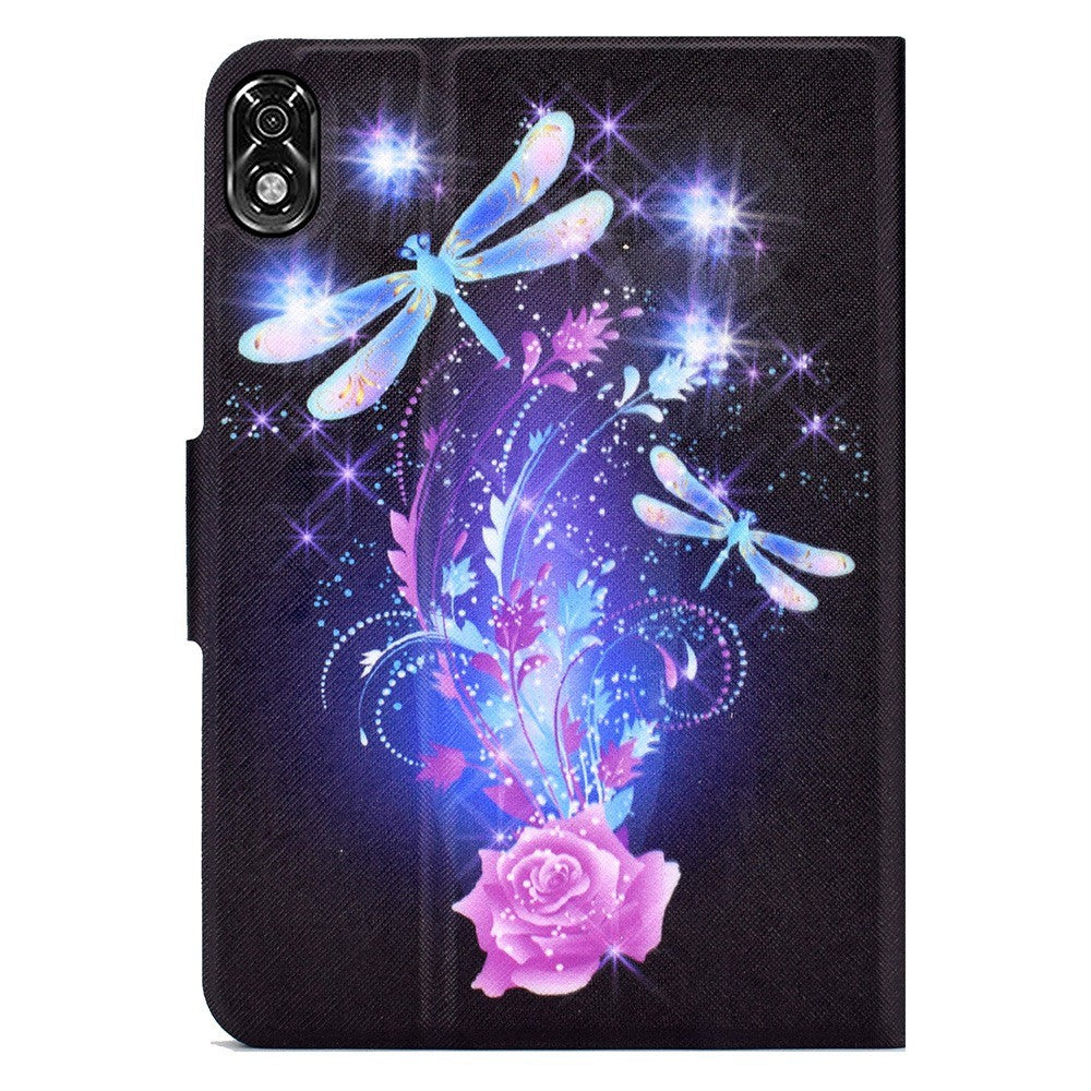 For Lenovo Legion Y700 Pattern Printing Leather Shock Proof Tablet Case Protective Cover - Dragonfly