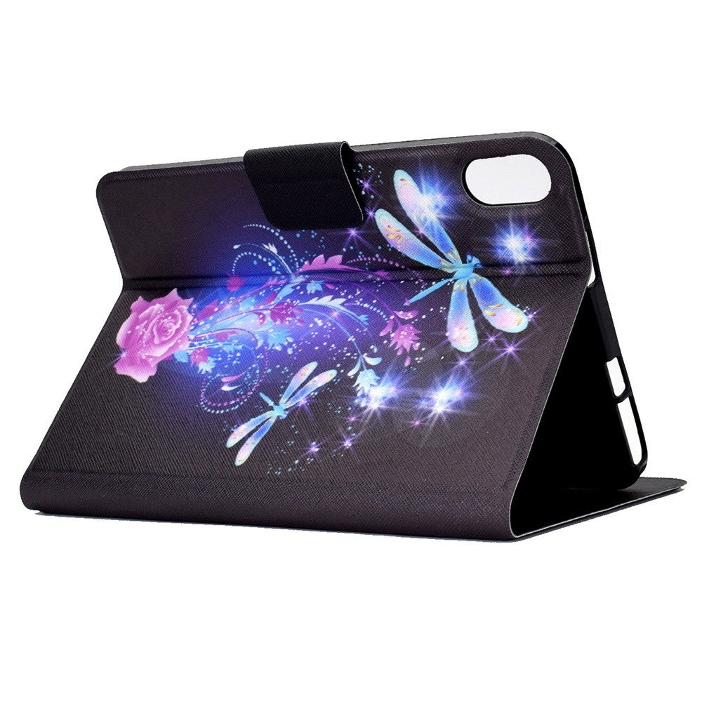 For Lenovo Legion Y700 Pattern Printing Leather Shock Proof Tablet Case Protective Cover - Dragonfly