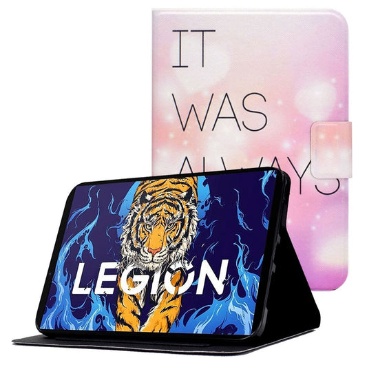 For Lenovo Legion Y700 Pattern Printing Leather Shock Proof Tablet Case Protective Cover - IT WAS ALWAYS YOU
