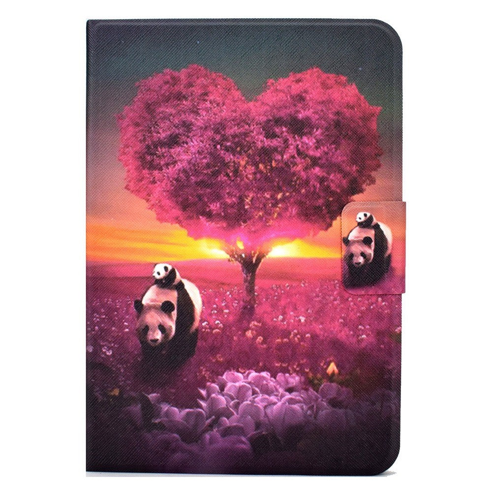 For Lenovo Legion Y700 Pattern Printing Leather Shock Proof Tablet Case Protective Cover - Tree and Panda
