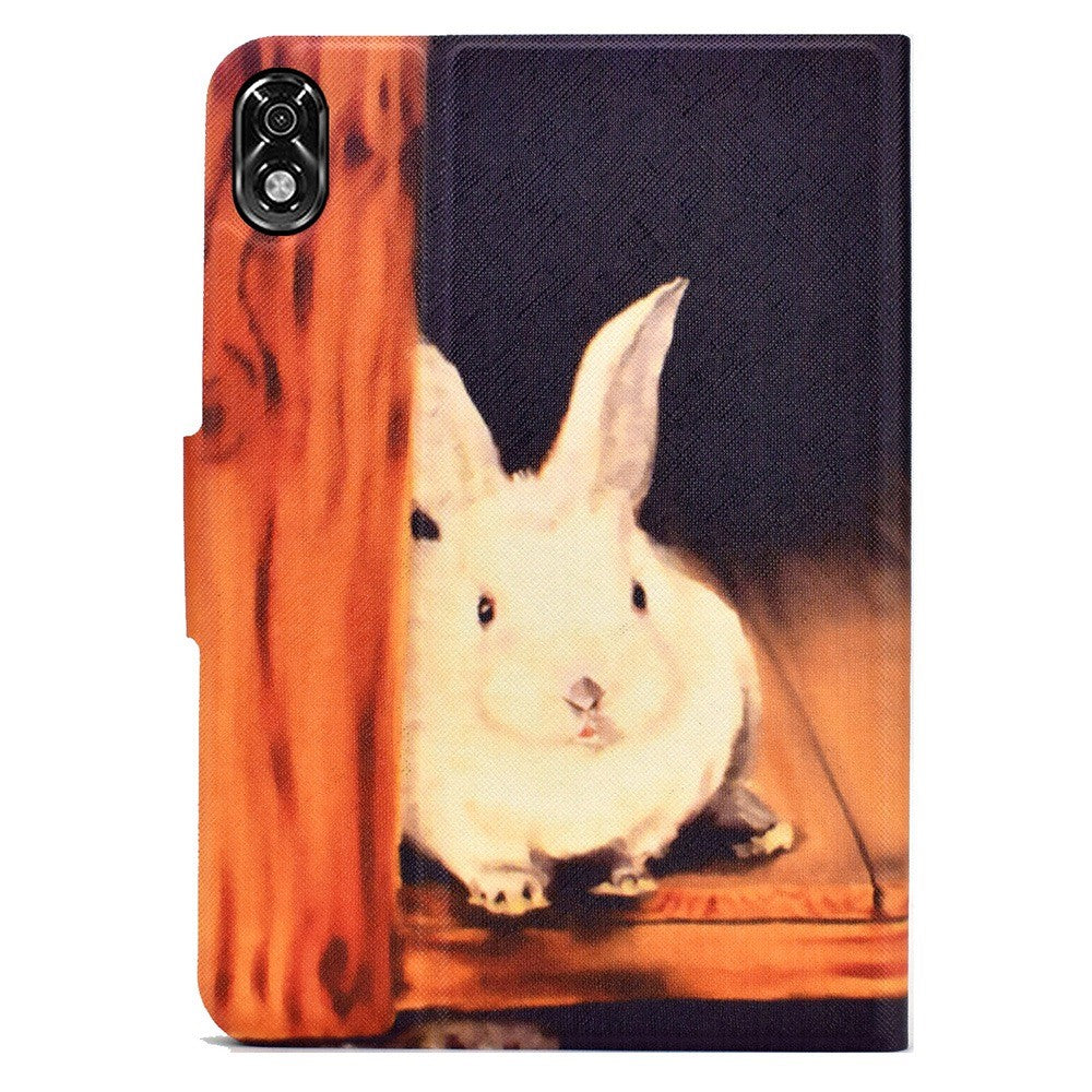 For Lenovo Legion Y700 Pattern Printing Leather Shock Proof Tablet Case Protective Cover - Rabbit