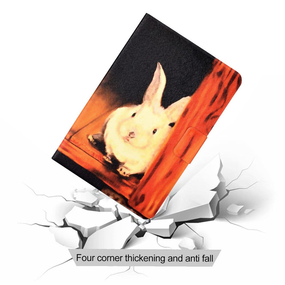 For Lenovo Legion Y700 Pattern Printing Leather Shock Proof Tablet Case Protective Cover - Rabbit