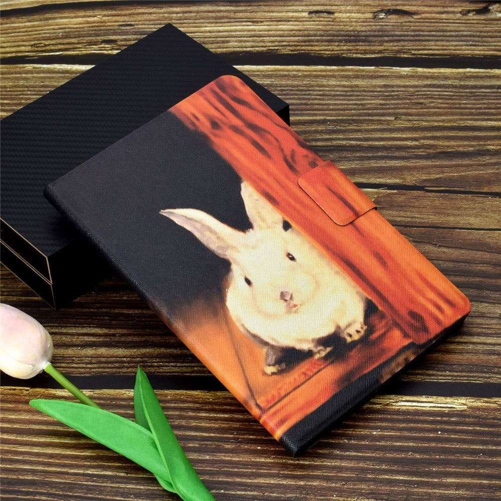 For Lenovo Legion Y700 Pattern Printing Leather Shock Proof Tablet Case Protective Cover - Rabbit