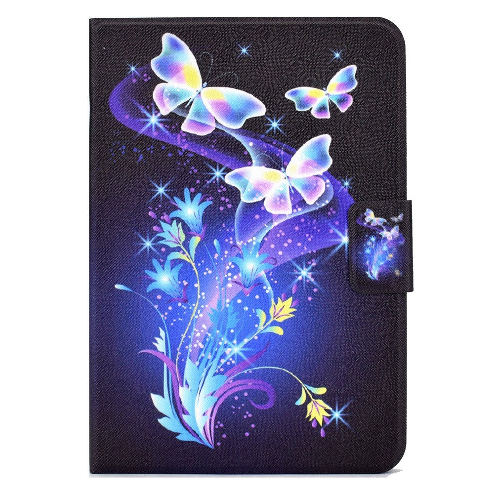 For Lenovo Legion Y700 Pattern Printing Leather Shock Proof Tablet Case Protective Cover - Flower and Butterfly