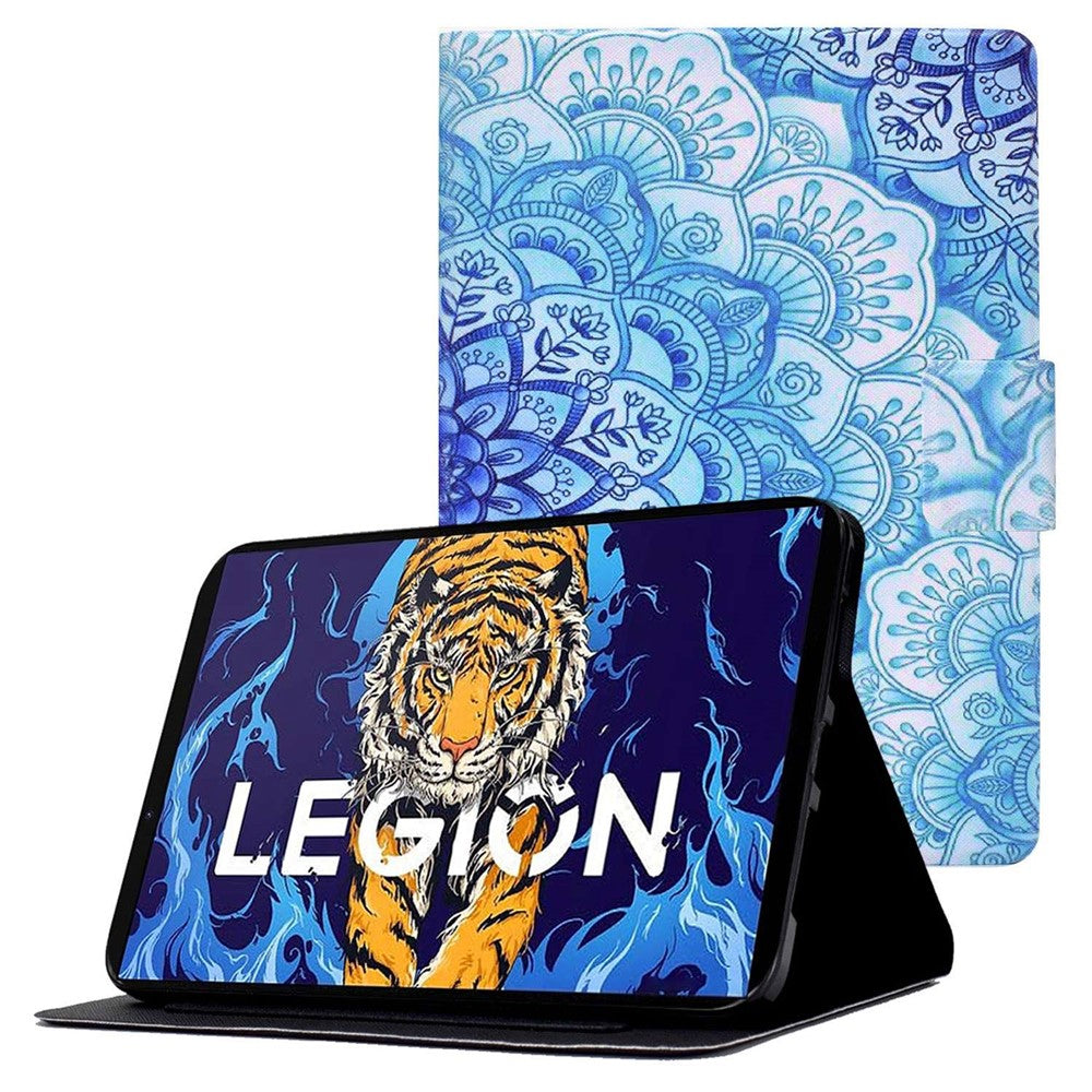 For Lenovo Legion Y700 Pattern Printing Leather Shock Proof Tablet Case Protective Cover - Mandala