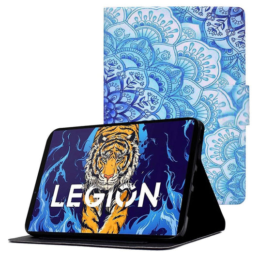 For Lenovo Legion Y700 Pattern Printing Leather Shock Proof Tablet Case Protective Cover - Mandala