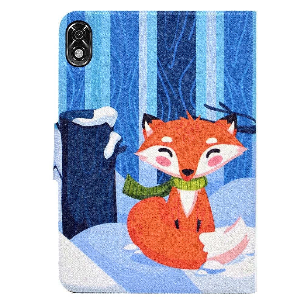 For Lenovo Legion Y700 Pattern Printing Leather Shock Proof Tablet Case Protective Cover - Cartoon Fox