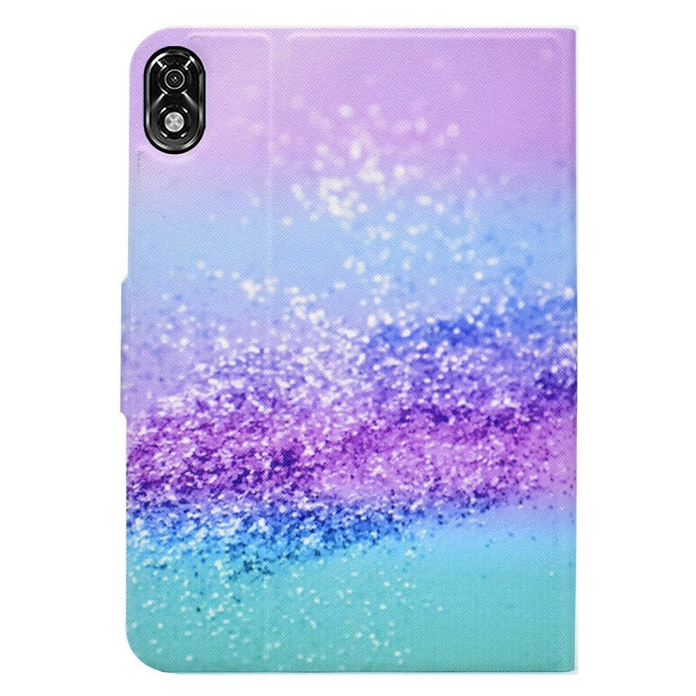 For Lenovo Legion Y700 Pattern Printing Leather Shock Proof Tablet Case Protective Cover - Purple Blue
