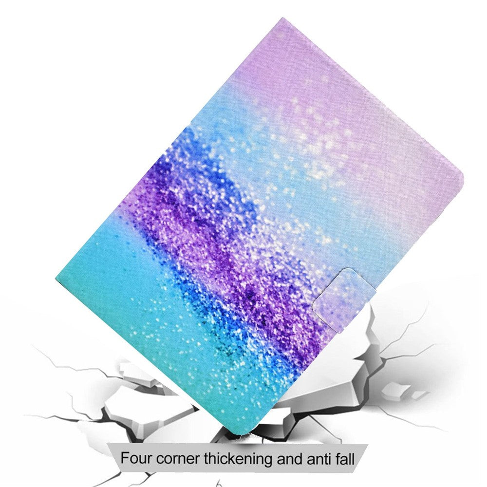 For Lenovo Legion Y700 Pattern Printing Leather Shock Proof Tablet Case Protective Cover - Purple Blue