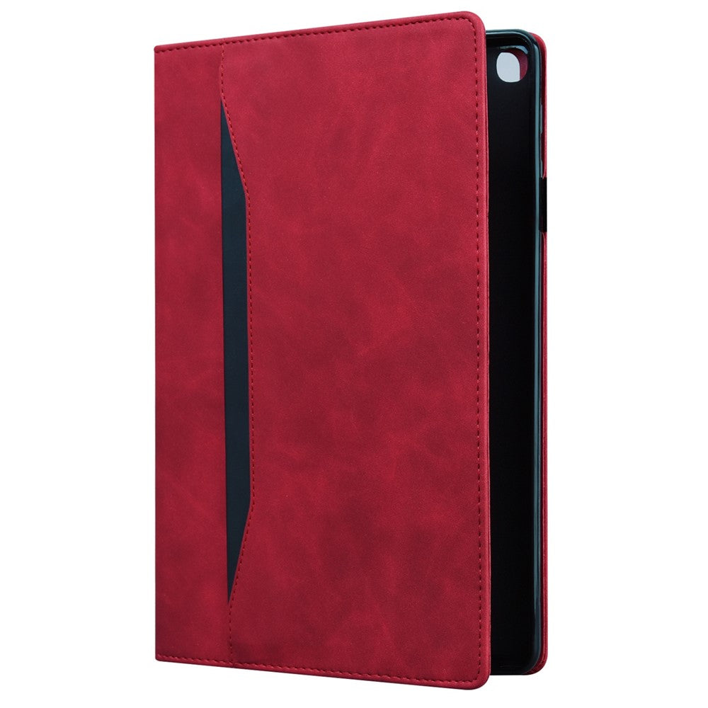 For Lenovo Tab M10 Plus (3rd Gen) 10.6 inch Tablet Case PU Leather Stand Wallet Elastic Drop-Proof Shell with Pencil Holder - Red
