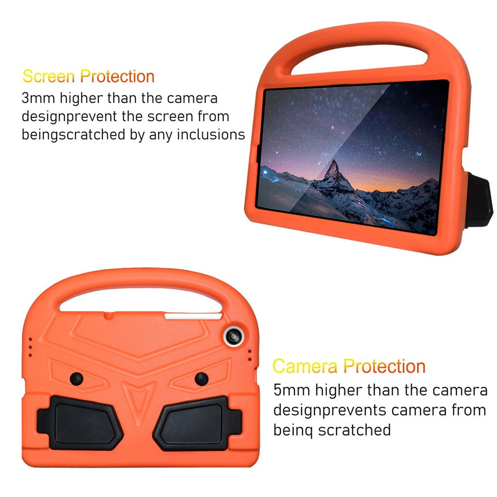 For Lenovo Tab M10 HD Gen 2 X306 Sparrow Style Shockproof EVA Tablet Case Kickstand Protective Cover with Portable Handle - Orange