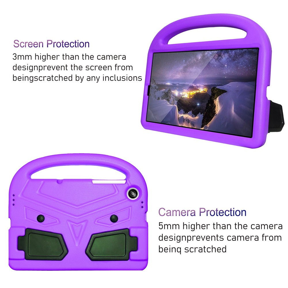 For Lenovo Tab M10 HD Gen 2 X306 Sparrow Style Shockproof EVA Tablet Case Kickstand Protective Cover with Portable Handle - Purple