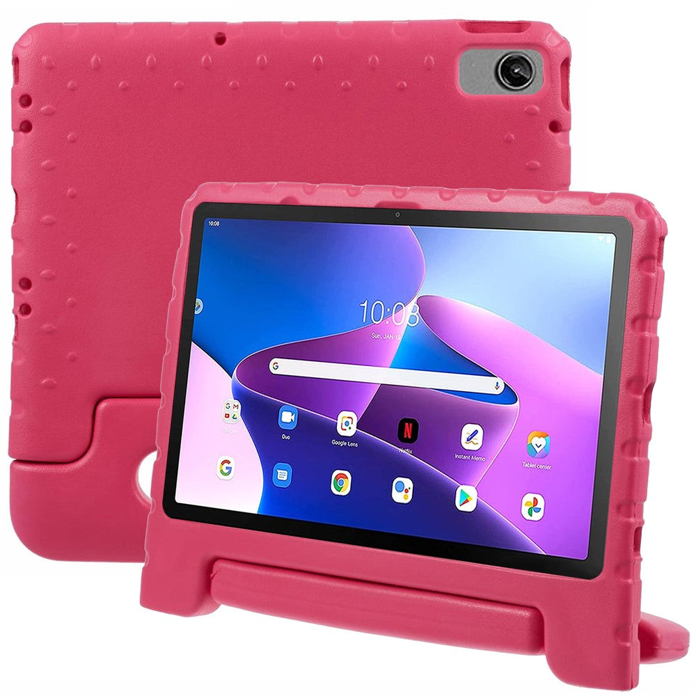 For Lenovo Tab M10 Plus (3rd Gen) / Tab M10 5G EVA Tablet Cover Portable Handle Kickstand Case - Rose