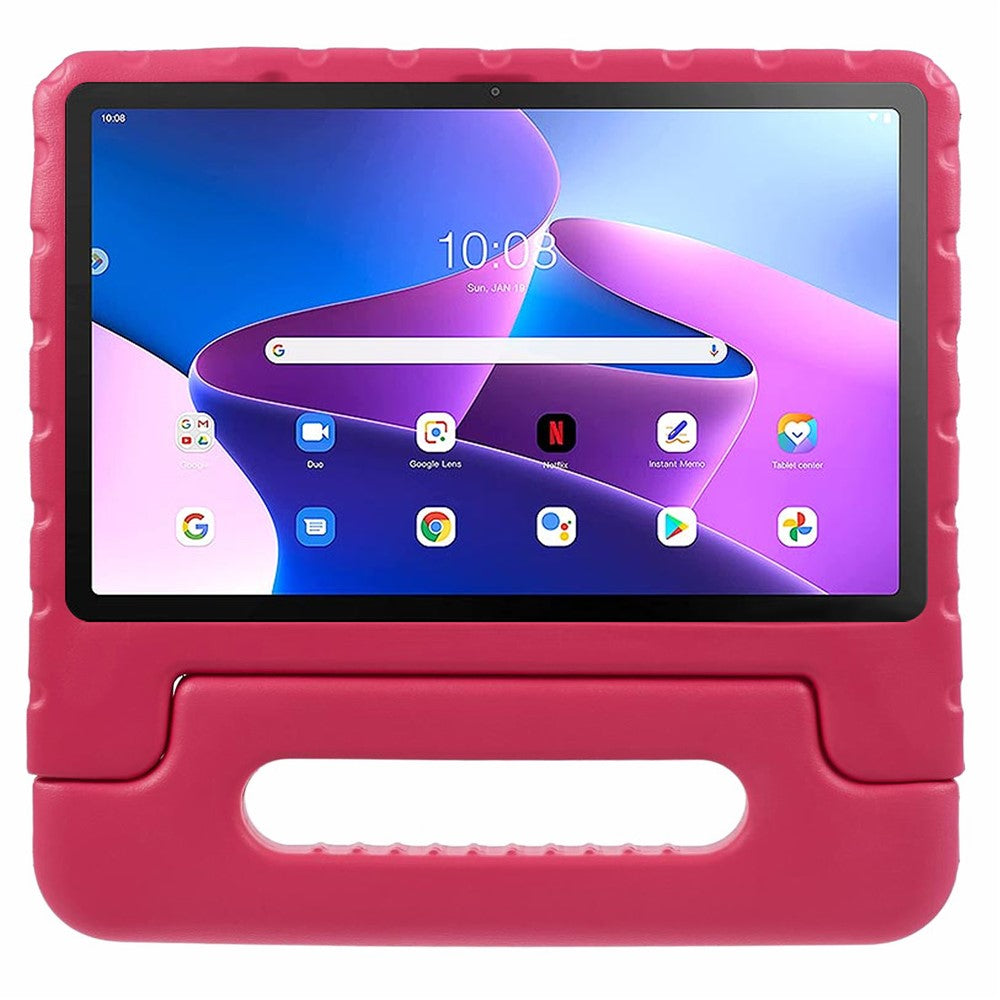 For Lenovo Tab M10 Plus (3rd Gen) / Tab M10 5G EVA Tablet Cover Portable Handle Kickstand Case - Rose