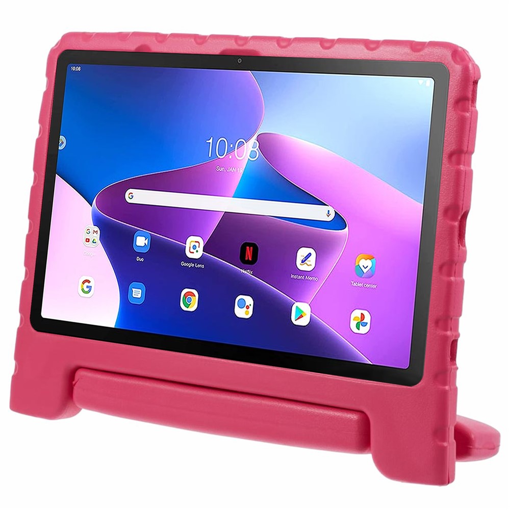 For Lenovo Tab M10 Plus (3rd Gen) / Tab M10 5G EVA Tablet Cover Portable Handle Kickstand Case - Rose