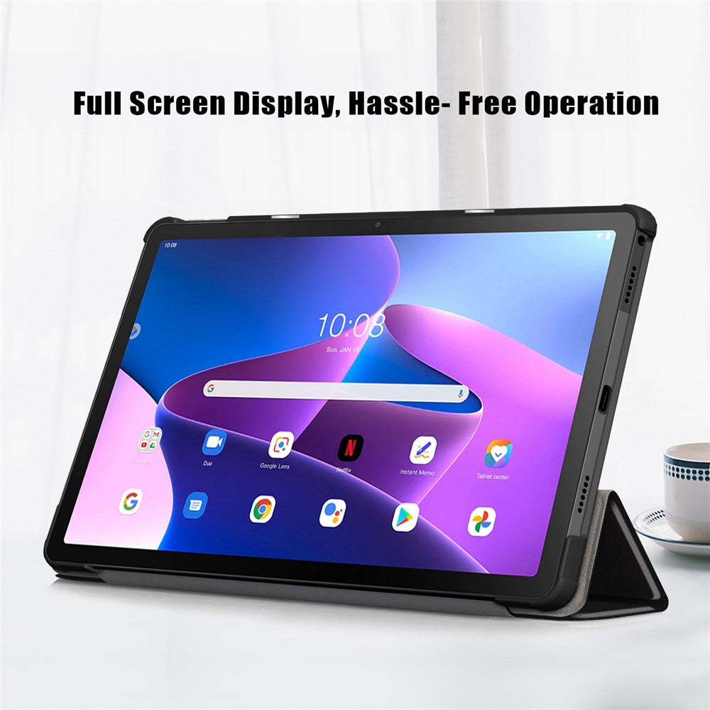 For Lenovo Tab M10 Plus (3rd Gen) / Xiaoxin Pad 2022 10.6 inch 125FTB-128F Trifold Stand Case Pattern Printing PU Leather Smart Cover - Don't Touch Me