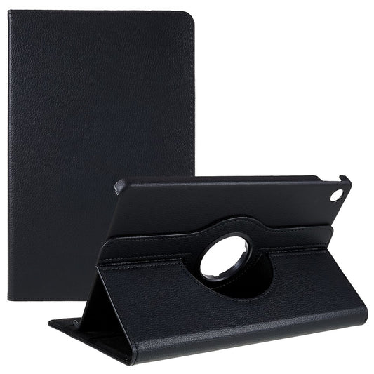 For Lenovo Tab M10 Plus (3rd Gen) / Xiaoxin Pad 2022 10.6 inch 125F / 128F Leather Tablet Case Rotating Stand Cover - Black