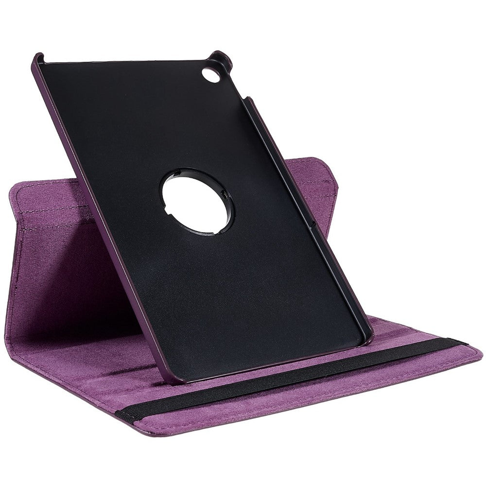 For Lenovo Tab M10 Plus (3rd Gen) / Xiaoxin Pad 2022 10.6 inch 125F / 128F Leather Tablet Case Rotating Stand Cover - Purple