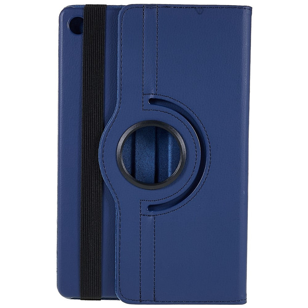 For Lenovo Tab M10 Plus (3rd Gen) / Xiaoxin Pad 2022 10.6 inch 125F / 128F Leather Tablet Case Rotating Stand Cover - Dark Blue