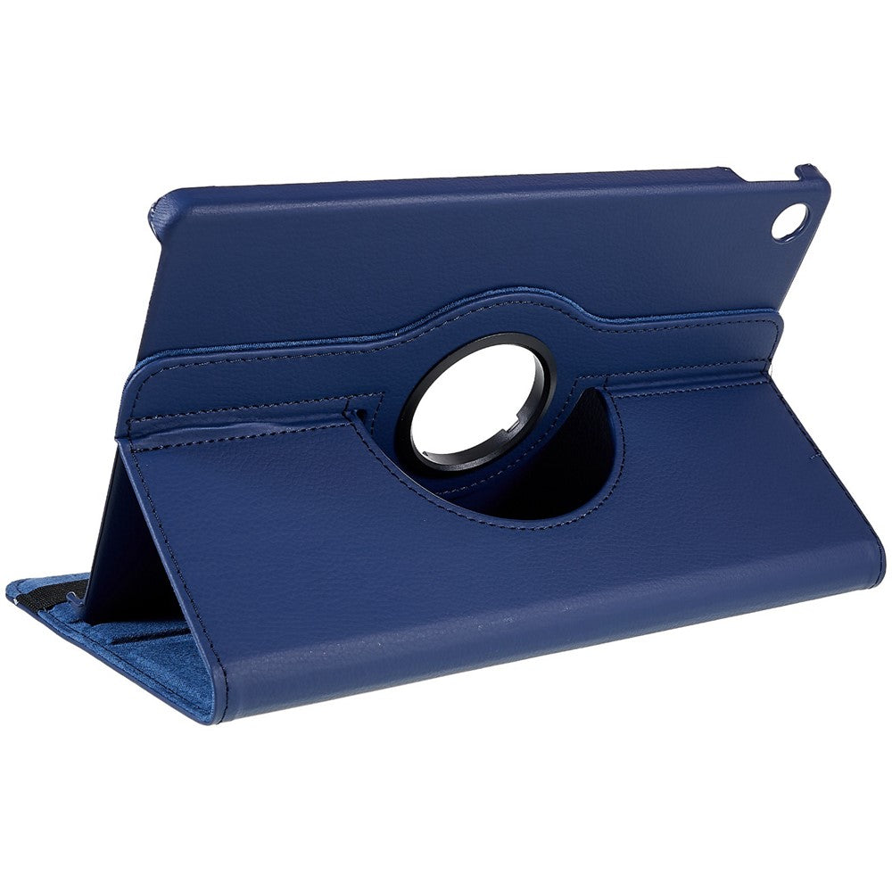 For Lenovo Tab M10 Plus (3rd Gen) / Xiaoxin Pad 2022 10.6 inch 125F / 128F Leather Tablet Case Rotating Stand Cover - Dark Blue
