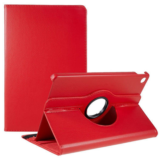 For Lenovo Tab M10 Plus (3rd Gen) / Xiaoxin Pad 2022 10.6 inch 125F / 128F Leather Tablet Case Rotating Stand Cover - Red