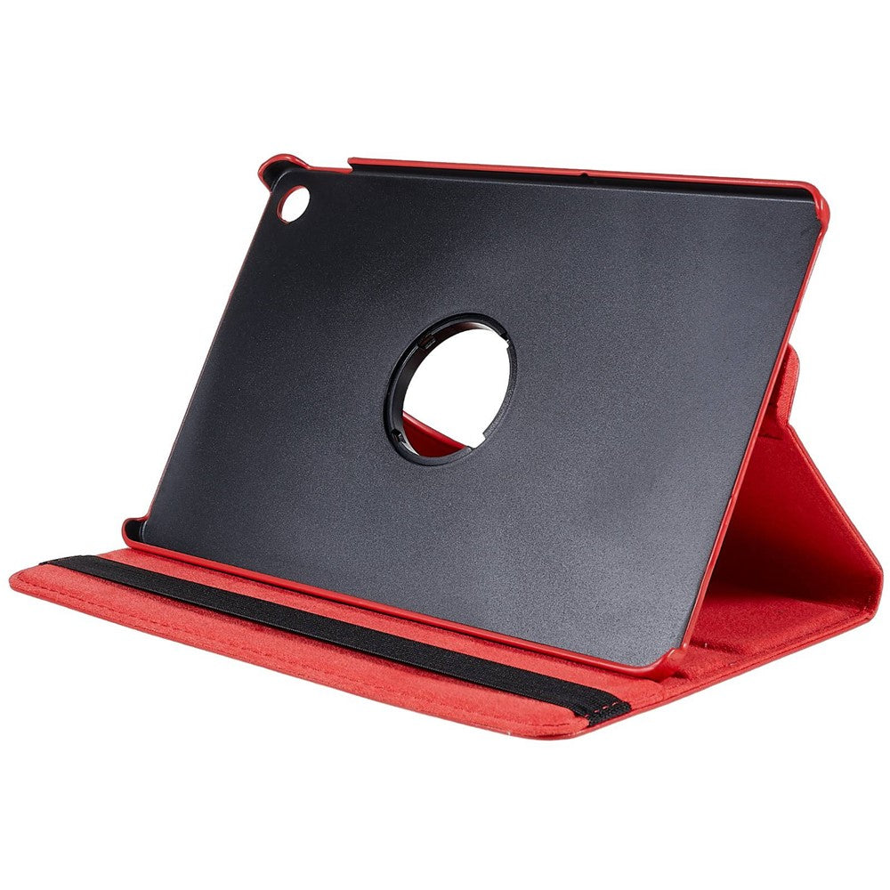 For Lenovo Tab M10 Plus (3rd Gen) / Xiaoxin Pad 2022 10.6 inch 125F / 128F Leather Tablet Case Rotating Stand Cover - Red