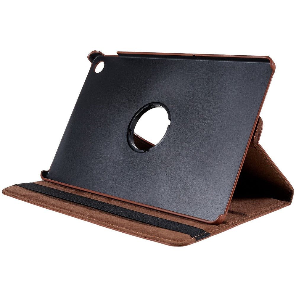 For Lenovo Tab M10 Plus (3rd Gen) / Xiaoxin Pad 2022 10.6 inch 125F / 128F Leather Tablet Case Rotating Stand Cover - Brown
