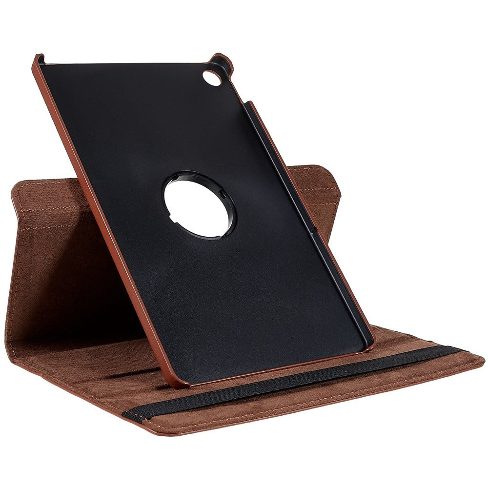 For Lenovo Tab M10 Plus (3rd Gen) / Xiaoxin Pad 2022 10.6 inch 125F / 128F Leather Tablet Case Rotating Stand Cover - Brown