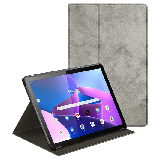For Lenovo Tab M10 (Gen 3) 10.1 328F Solid Color Case Textured Surface Shockproof Magnetic Absorption Tablet Cover with 360-degree Rotary Kickstand - Grey