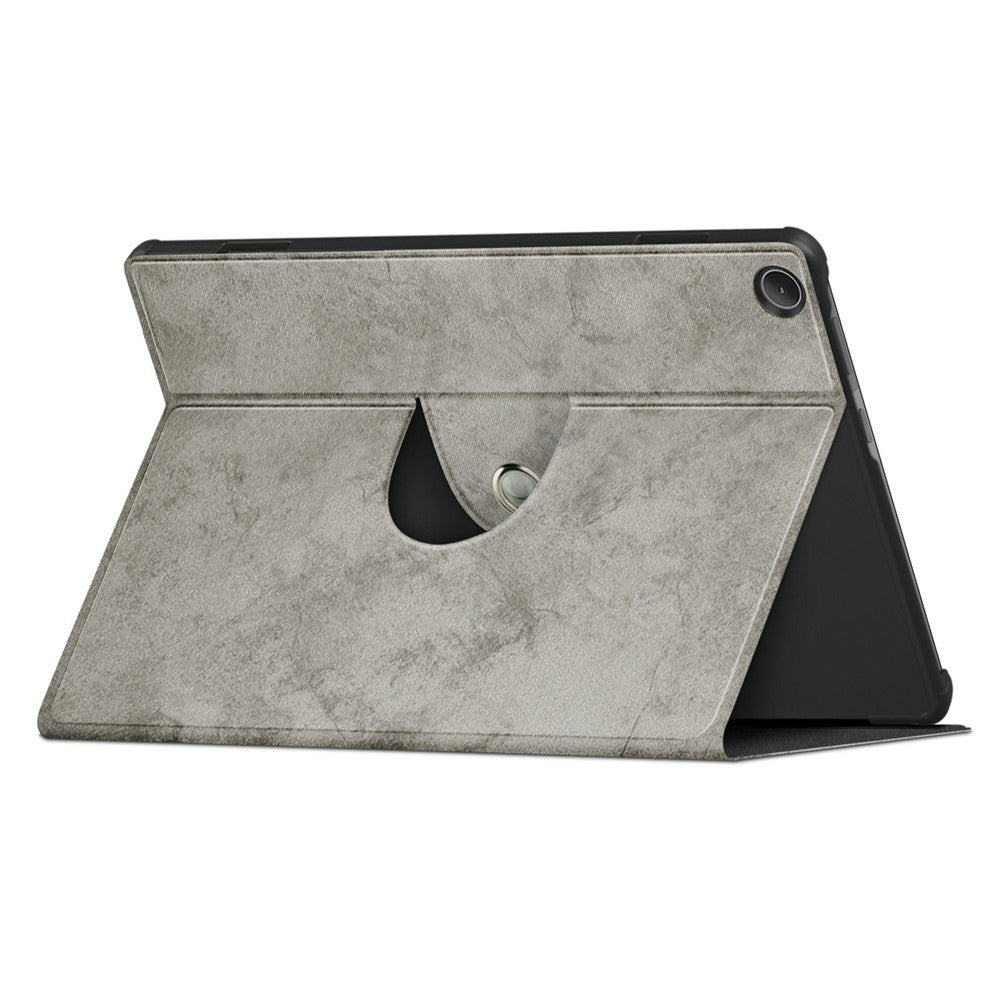For Lenovo Tab M10 (Gen 3) 10.1 328F Solid Color Case Textured Surface Shockproof Magnetic Absorption Tablet Cover with 360-degree Rotary Kickstand - Grey