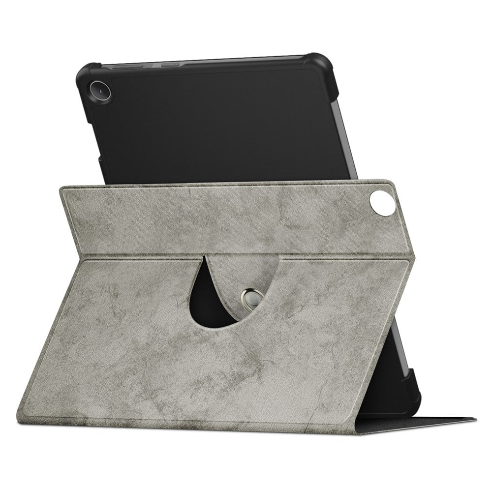 For Lenovo Tab M10 (Gen 3) 10.1 328F Solid Color Case Textured Surface Shockproof Magnetic Absorption Tablet Cover with 360-degree Rotary Kickstand - Grey