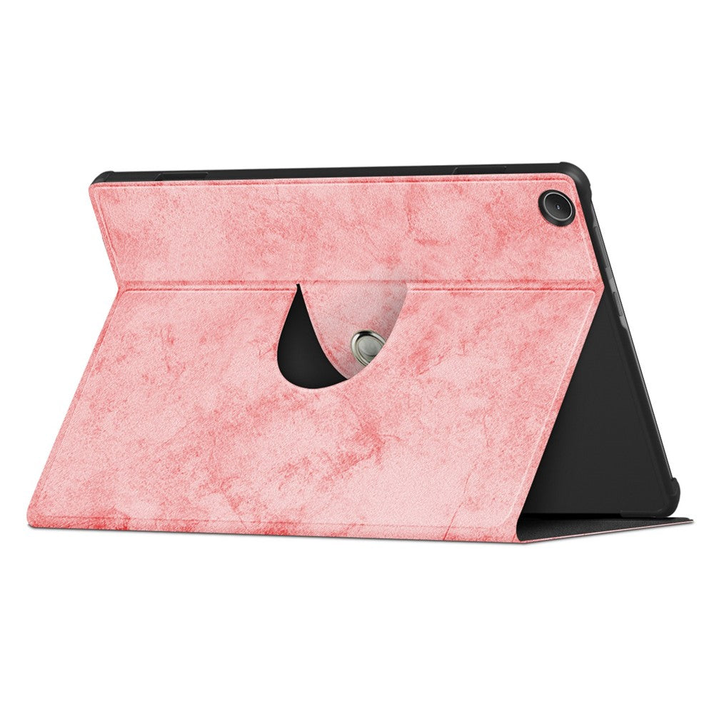 For Lenovo Tab M10 (Gen 3) 10.1 328F Solid Color Case Textured Surface Shockproof Magnetic Absorption Tablet Cover with 360-degree Rotary Kickstand - Pink