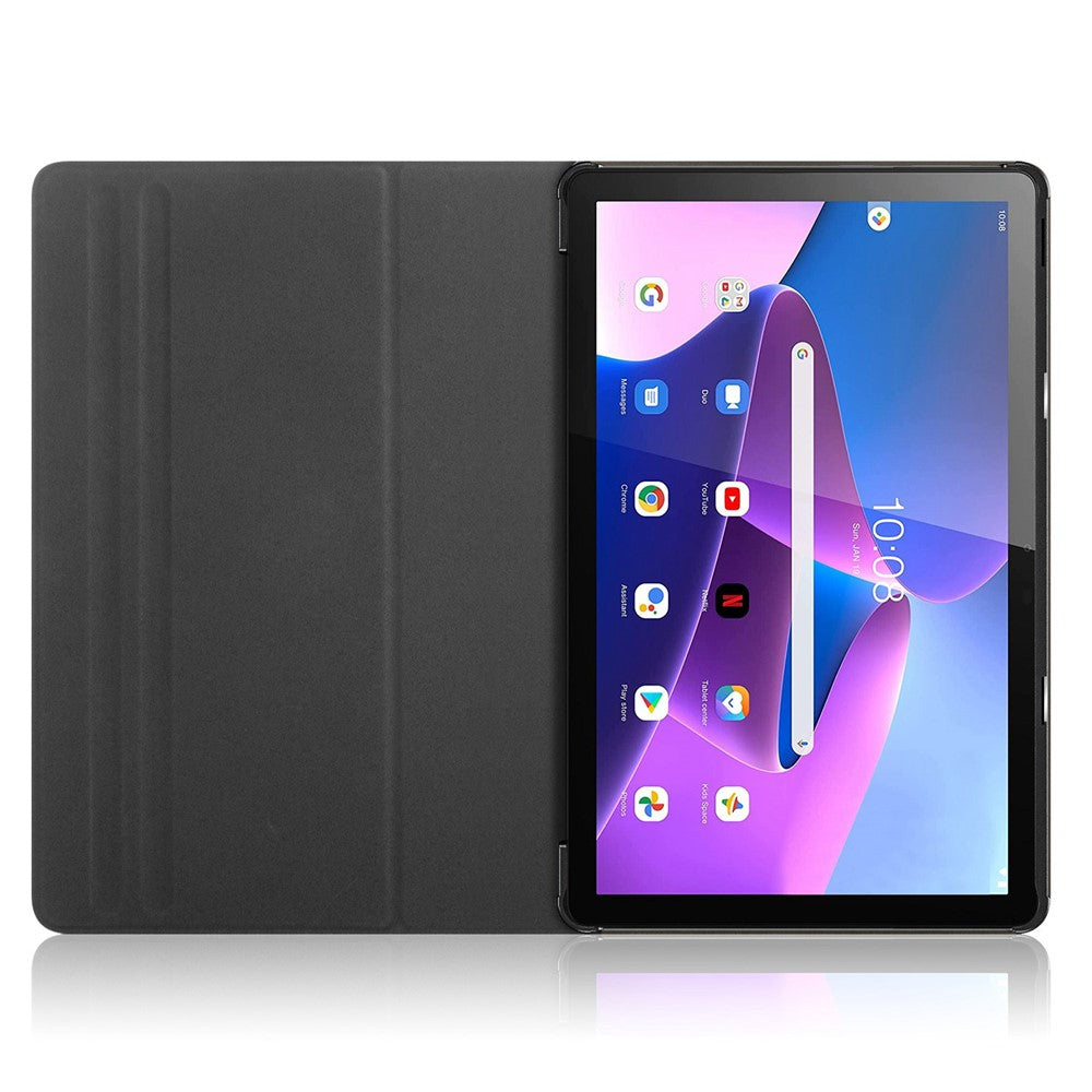 For Lenovo Tab M10 (Gen 3) 10.1 inch 328F 360-degree Rotary Stand Function Pattern Printing PU Leather Tablet Case with Auto Wake/Sleep - Galaxy