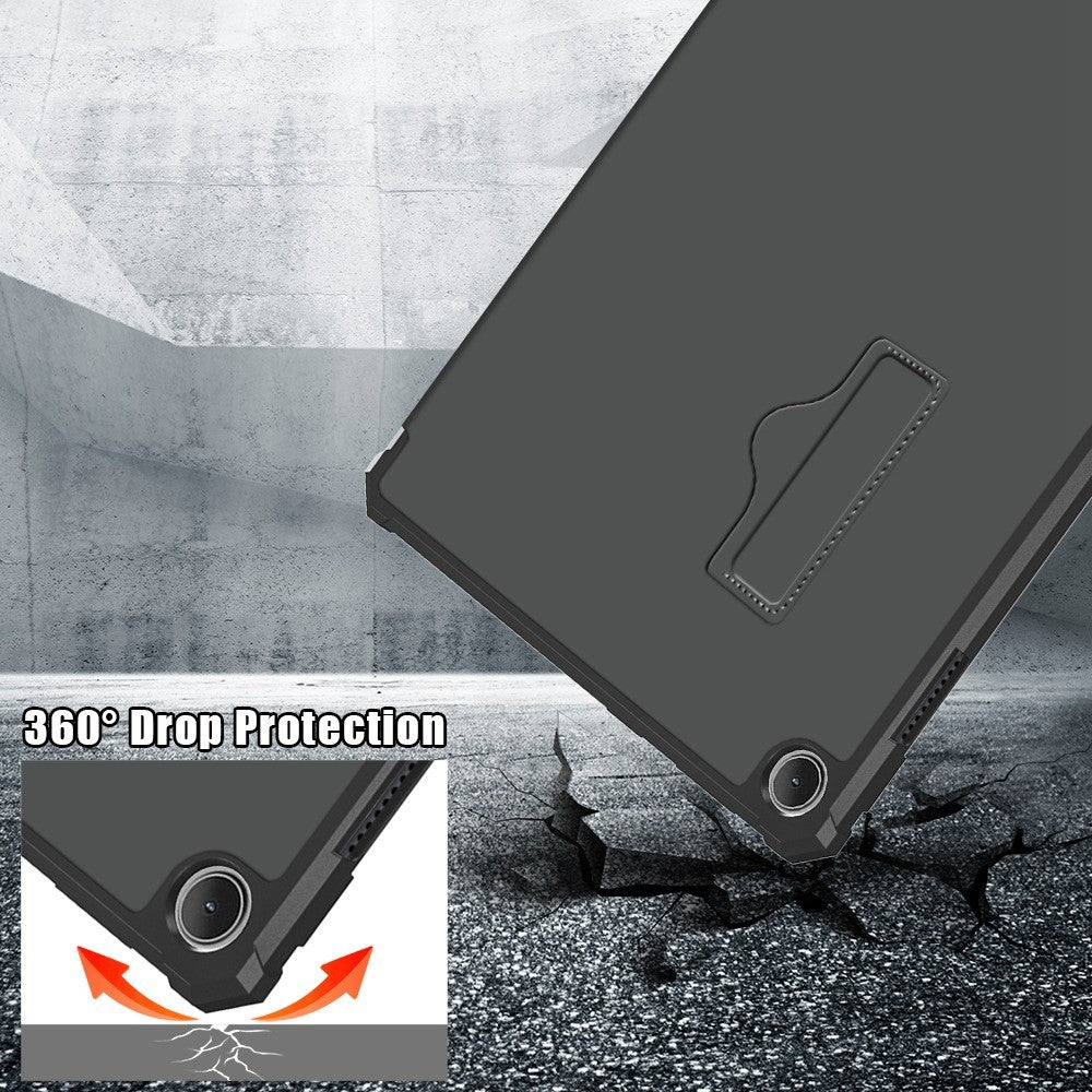 For Lenovo Tab M10 (Gen 3) 10.1 inch 328F Origami Stand Tablet Case PU Leather Anti-scratch Cover with Auto Wake/Sleep - Grey