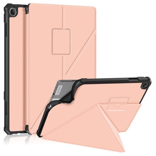 For Lenovo Tab M10 (Gen 3) 10.1 inch 328F Origami Stand Tablet Case PU Leather Anti-scratch Cover with Auto Wake/Sleep - Rose Gold
