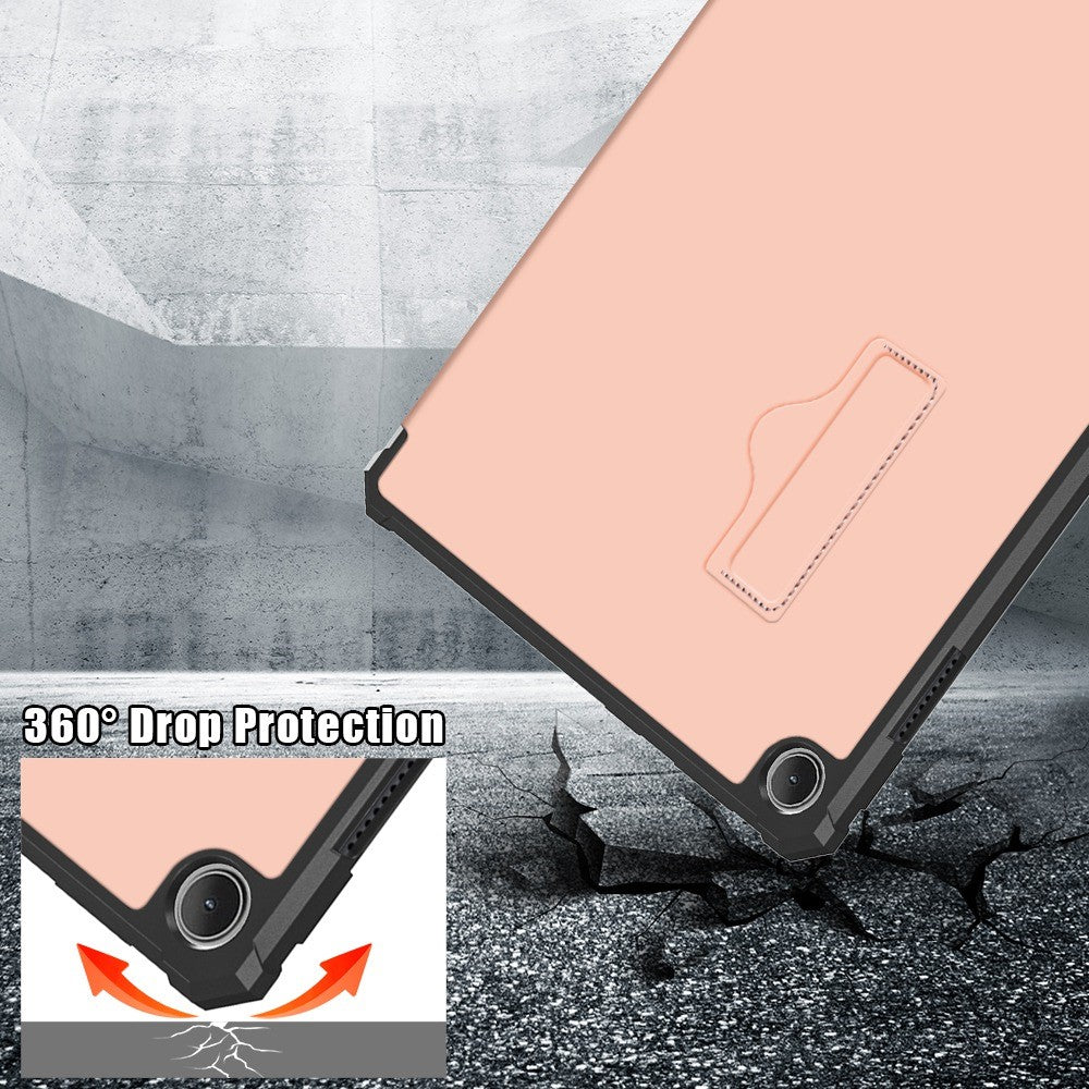 For Lenovo Tab M10 (Gen 3) 10.1 inch 328F Origami Stand Tablet Case PU Leather Anti-scratch Cover with Auto Wake/Sleep - Rose Gold