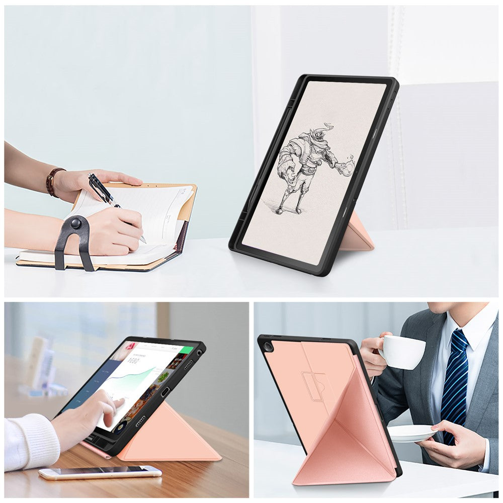 For Lenovo Tab M10 Plus (3rd Gen) / Xiaoxin Pad 2022 10.6 inch 125F / 128F Stand PU Leather + TPU Tablet Case Shockproof Cover - Rose Gold