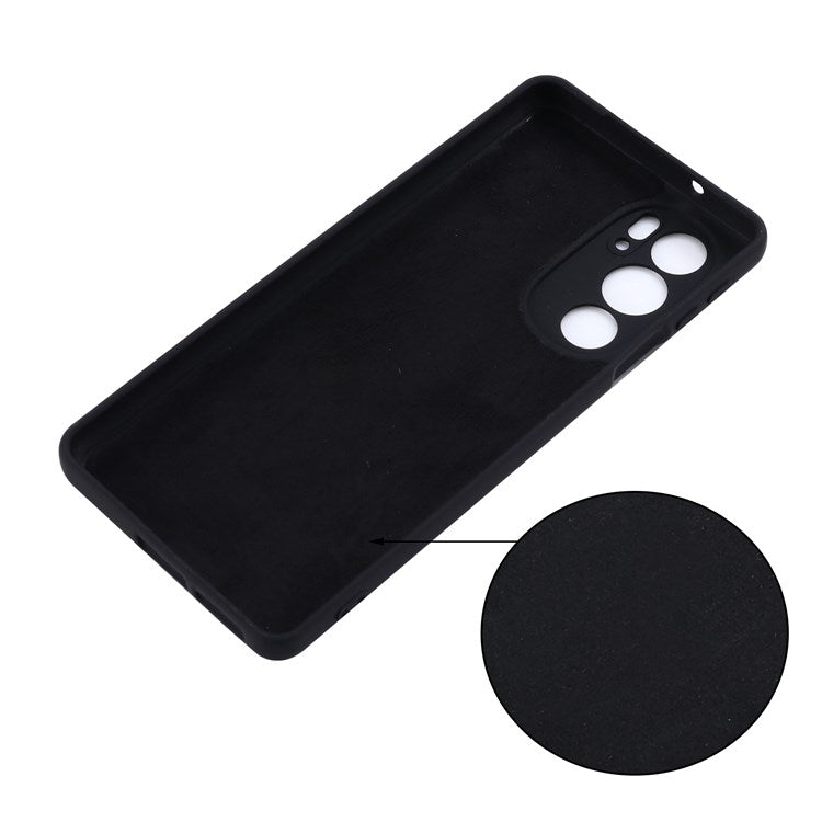 For Motorola Edge 30 Pro (Motorola Edge+ (2022)) Anti-fall Liquid Silicone Phone Case Soft Microfiber Lining Cushion Anti-Scratch Protective Cover - Black