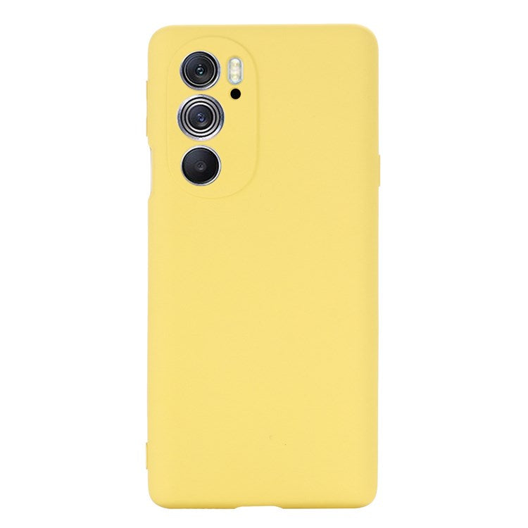 For Motorola Edge 30 Pro (Motorola Edge+ (2022)) Anti-fall Liquid Silicone Phone Case Soft Microfiber Lining Cushion Anti-Scratch Protective Cover - Yellow