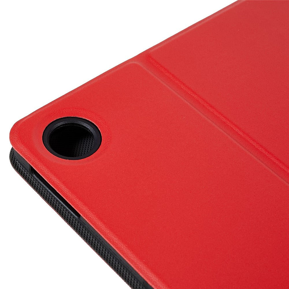 PU Leather Drop-Proof Case for Lenovo Tab M10 Plus (3rd Gen) / Xiaoxin Pad 2022 10.6 inch Tablet Stand Cover - Red